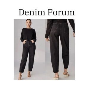 Denim Forum Women's Straight Leg Jeans in Black